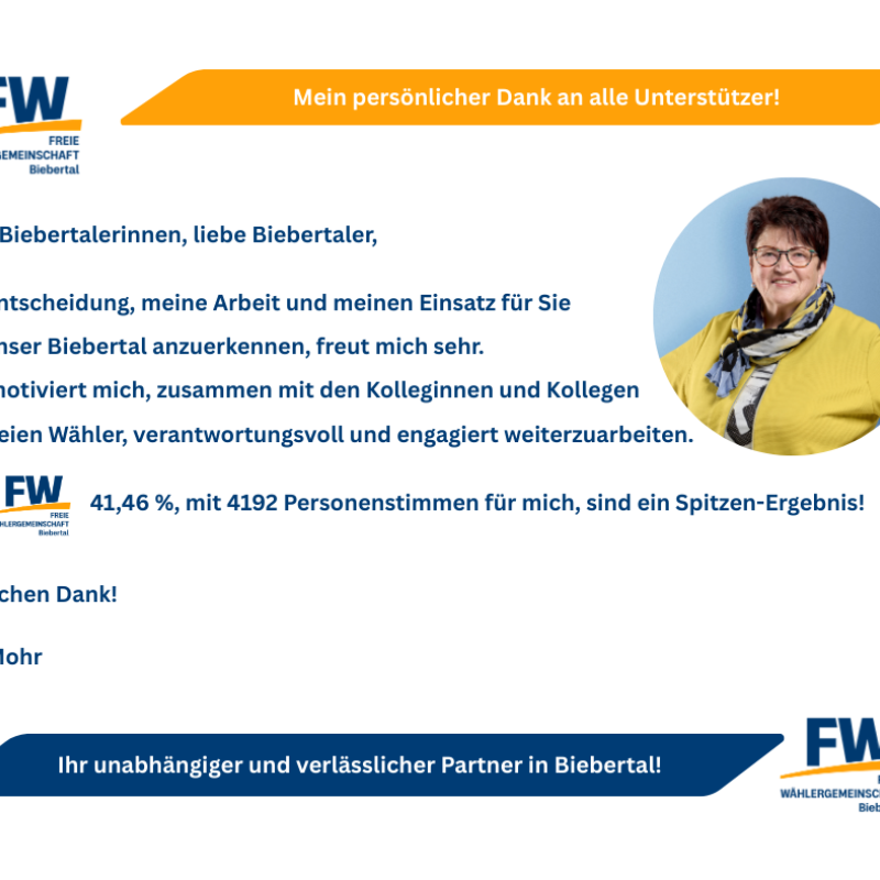 Persönlicher Dank der Fraktionsvorsitzenden zur Kommunalwahl 2026